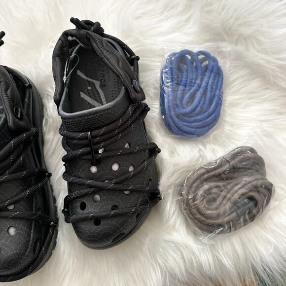 NWOT Rauw Alejandro x Crocs Mega Crush Clog in Black w/ Extra Laces - Picture 7 of 11